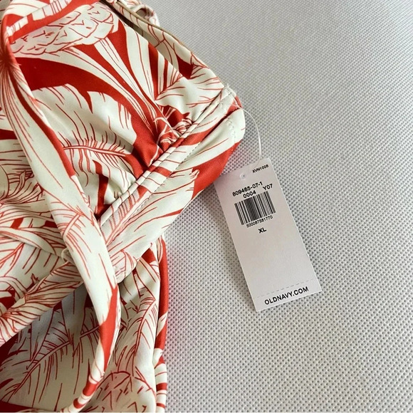 Tie-Front Keyhole Bandeau-Style One-Piece Swimsuit Size XLarge Pineapple Print - Picture 12 of 12